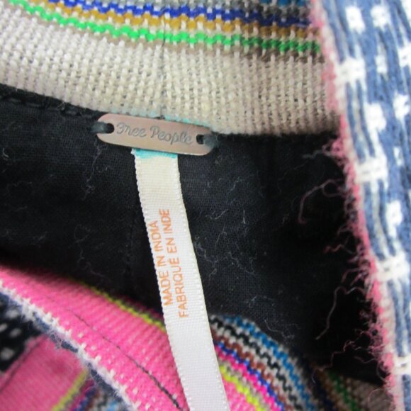 Free People Spirit Jacket Size XS Pink Woven Stripe Cropped Oversized - Picture 6 of 6